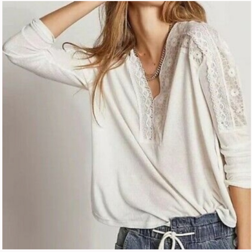 NEW Free People Lola Angel Food Tee shirt M